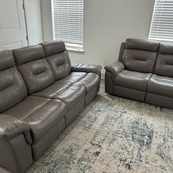 2 Recliner Leather Sofas 