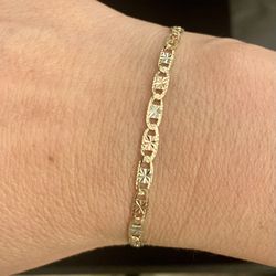 14k Tri-Color Gold/Rose/White Bracelet