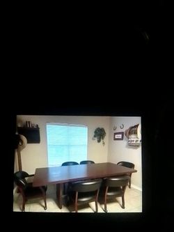 Solid wood conference / Dinning room table  with chairs