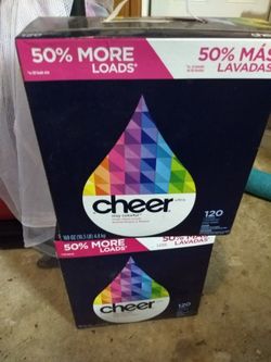 Two 10.5 lb boxes of Cheer powder laundry detergent