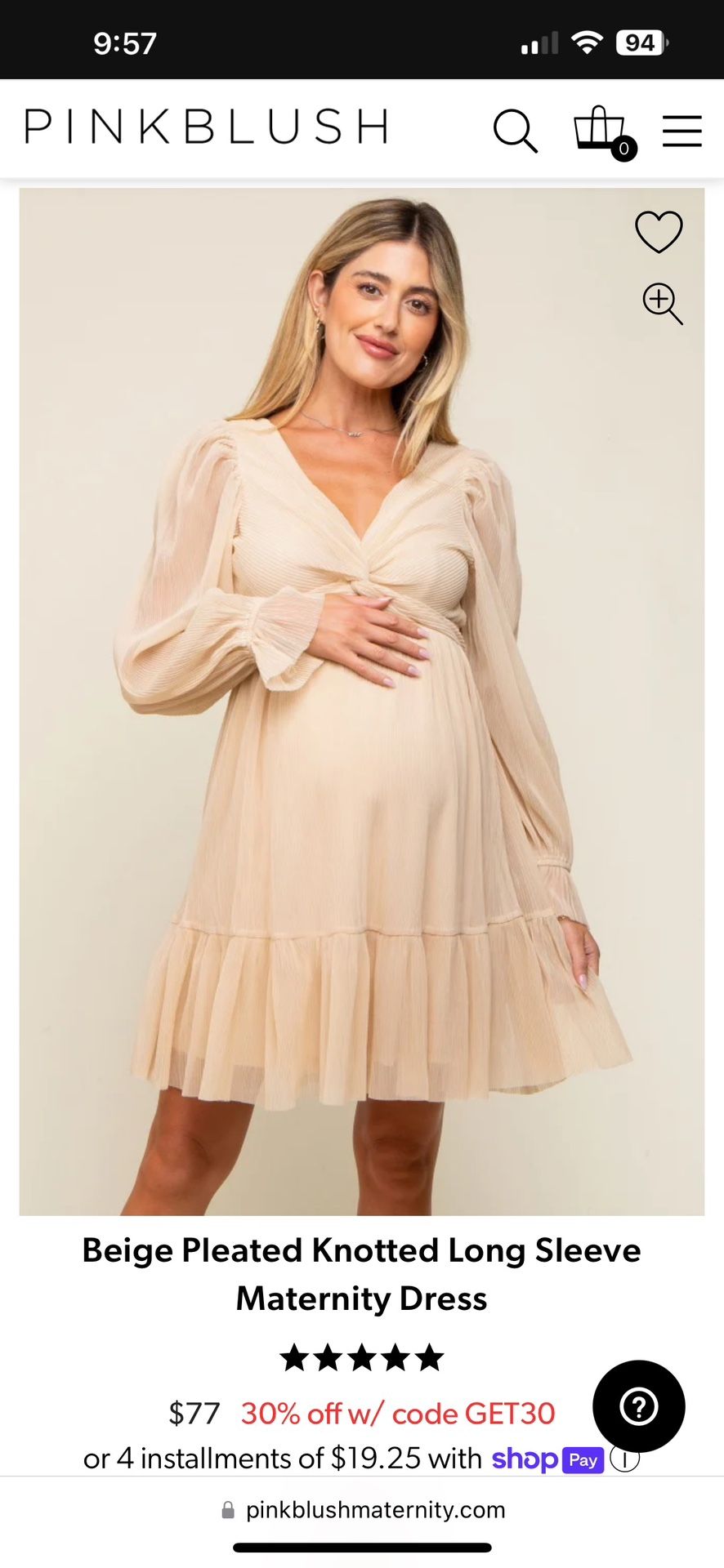 Pink Blush Maternity Dress
