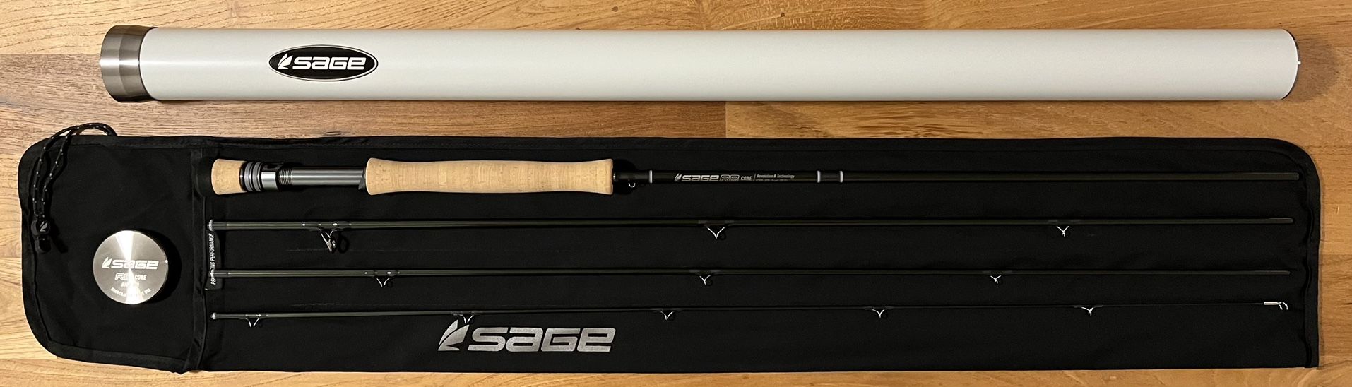 SAGE R8 CORE 5100-4FB FLY FISHING ROD (10’ #5) W WARRANTY CARD, LAWN CAST ONLY