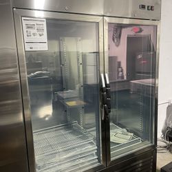 SALE! Refrigerator 2 door glass commercial new with warranty reach in