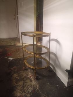 All brass and glass antique table