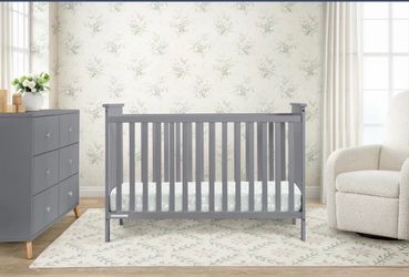 Delta Children Adley 3-in-1 Convertible Crib & Mattress included