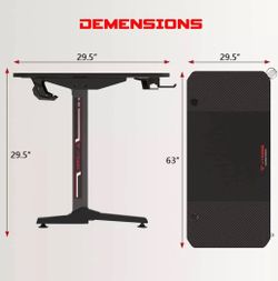 Gaming Desk - Vitesse - 63 Inch Black - New