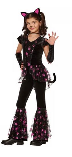 Girls Black Cat Halloween Costume