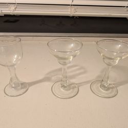 3 Cordial Glasses