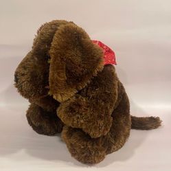 Animal Adventures Large Chocolate Lab Dog with Red Bandana 17” long Good Used… 