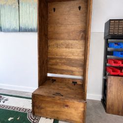Rustic Entryway Hall Tree With Storage 