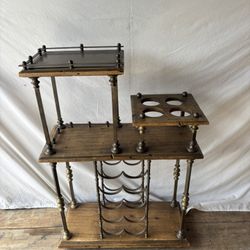 Vintage Italian Rustic Wine Rack Bar 