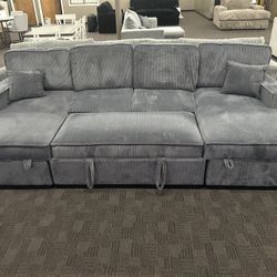Gray Storage Sleeper Sectional 