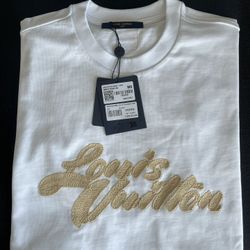 Louis Vuitton Embroidered Signature T Shirt (M)
