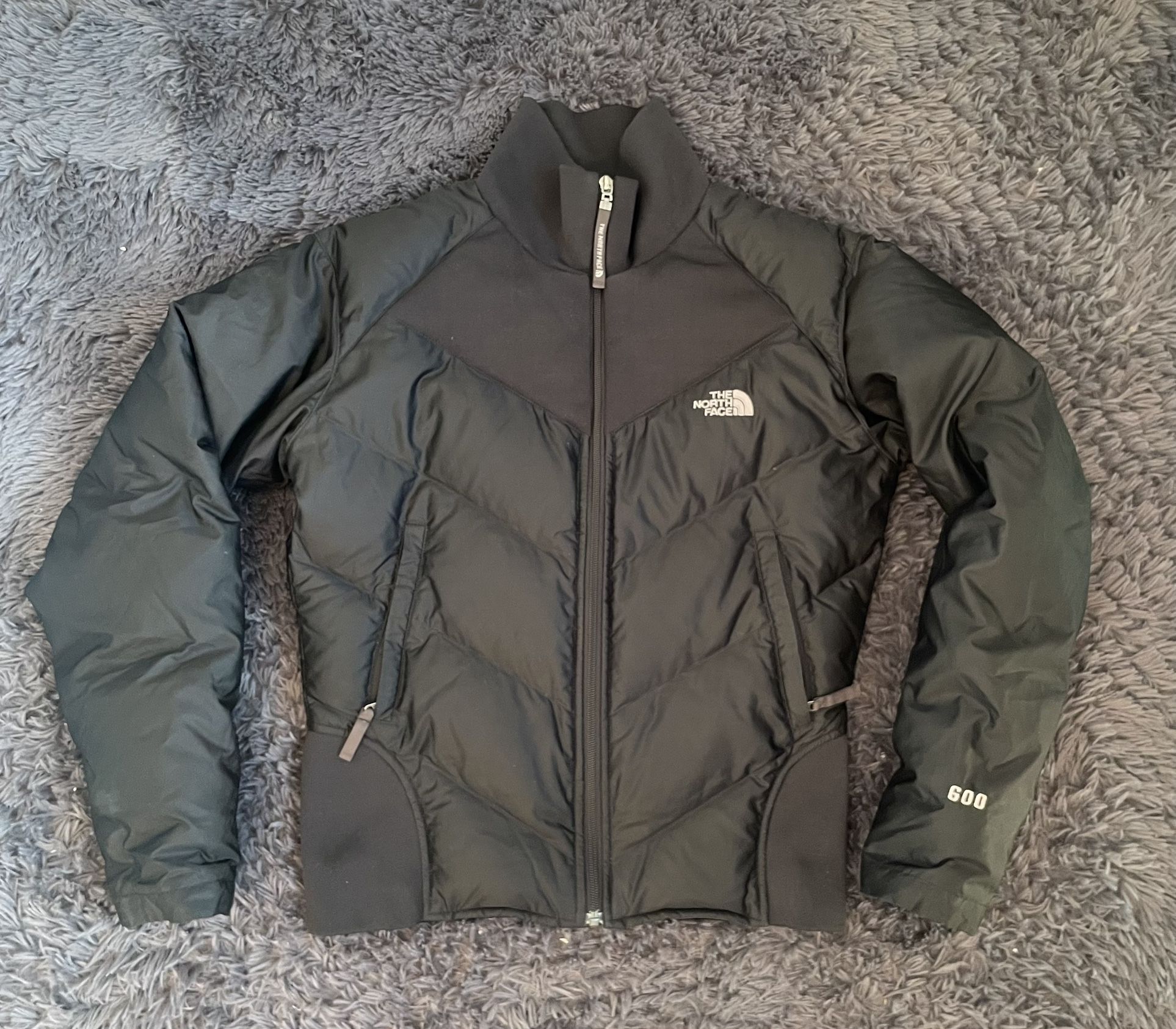 The North Face 600 Ski Goose Down Jacket Puffer Black Cropped Womens Medium