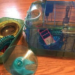 Hamster cage and fun accessories