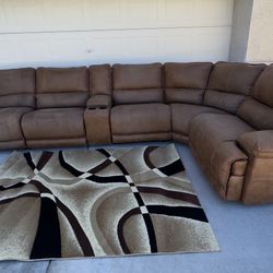 Sectional From Ashley 6 Piece 3 Recliners 2 Electric Big Oversized Pillows