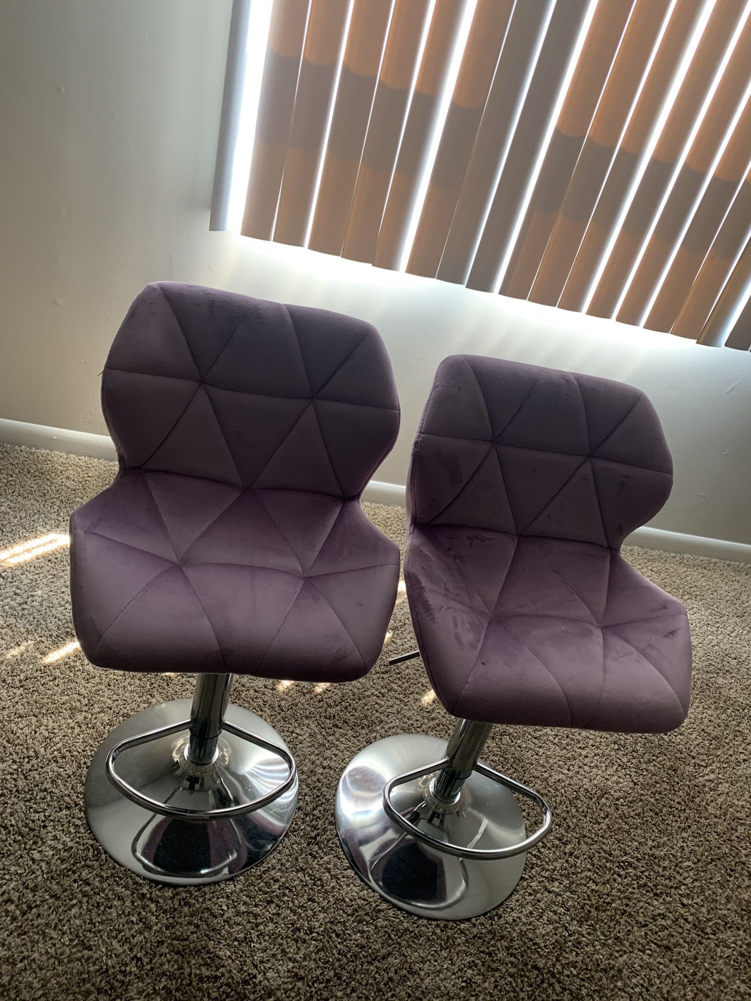 4 purple barstools 