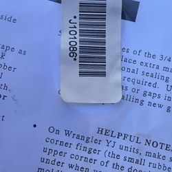 3-Piece Hard Top Seal Kit
(87-06 Jeep Wrangler YJ & TJ)