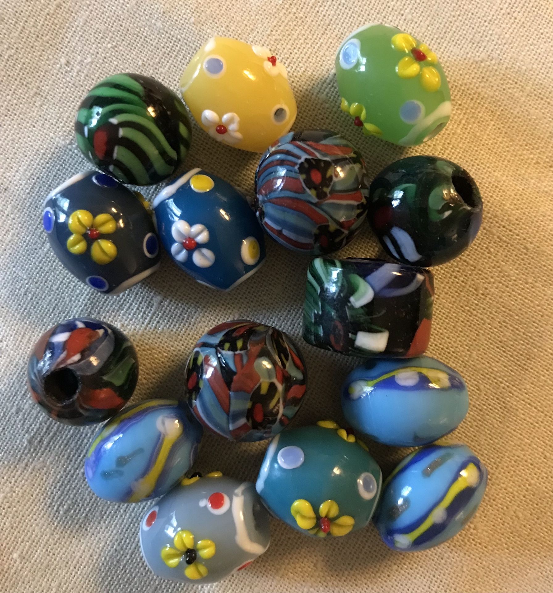 15 Assorted Glass Beads