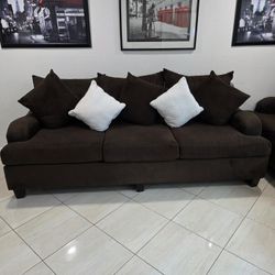 Large Brown Three Piece Furniture Set