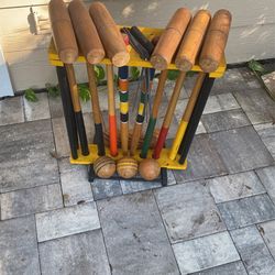 Vintage Wood Croquet Set