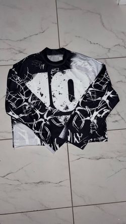 Black White Graffiti Long Sleeve Jersey Shirt