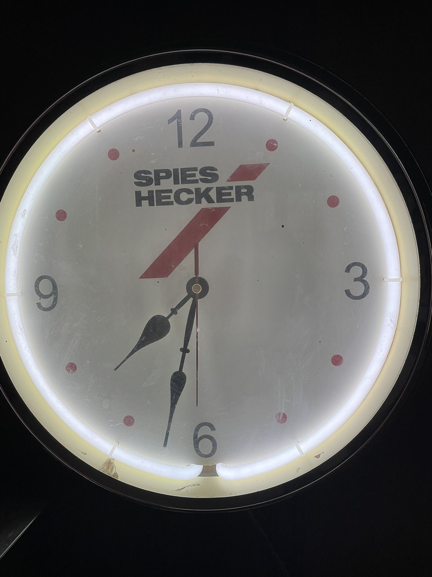 Vintage Body Shop Neon Clock