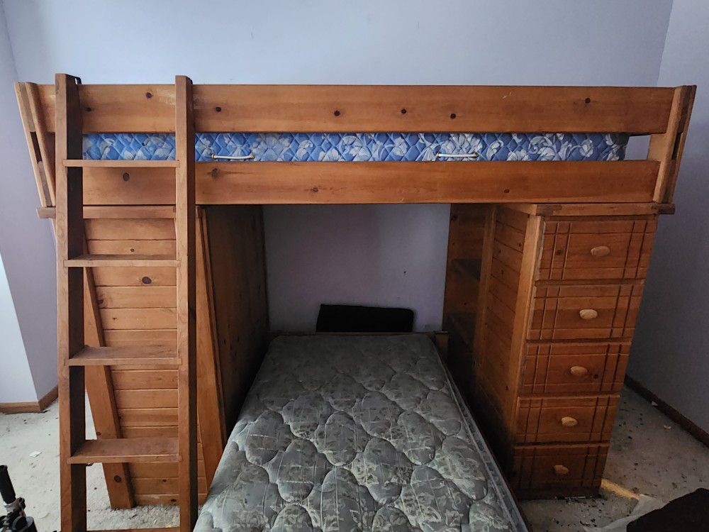 Twin Bunk Bed With Desk $350
