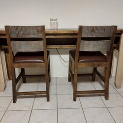 Island Table With Two Matching Chairs , Wine Rack