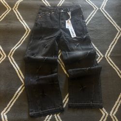 Black Baggy Purple Jeans