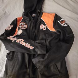 Genuine Harley Davidson Cora 3 In 1 Woman Medium Black Full Zipe Hooded Motorcycle 
