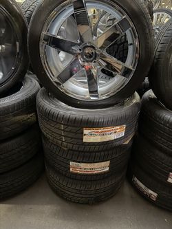 22 Inch Chrome Wheels Tires And Sensors 5x5 5x127 Jeep Cherokee Dodge Durango