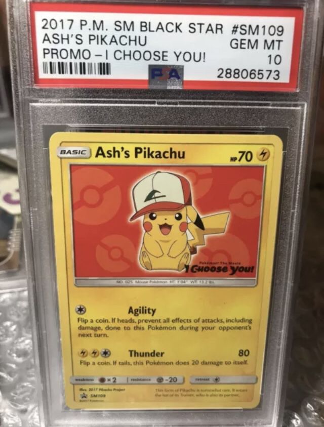 ✨✨ Ash's 1st Pikachu PSA 10 Pokemon Card Black Star Promo I Choose You Charizard