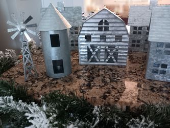Metal Christmas Village Holiday Decor