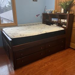 Full size bed with storage