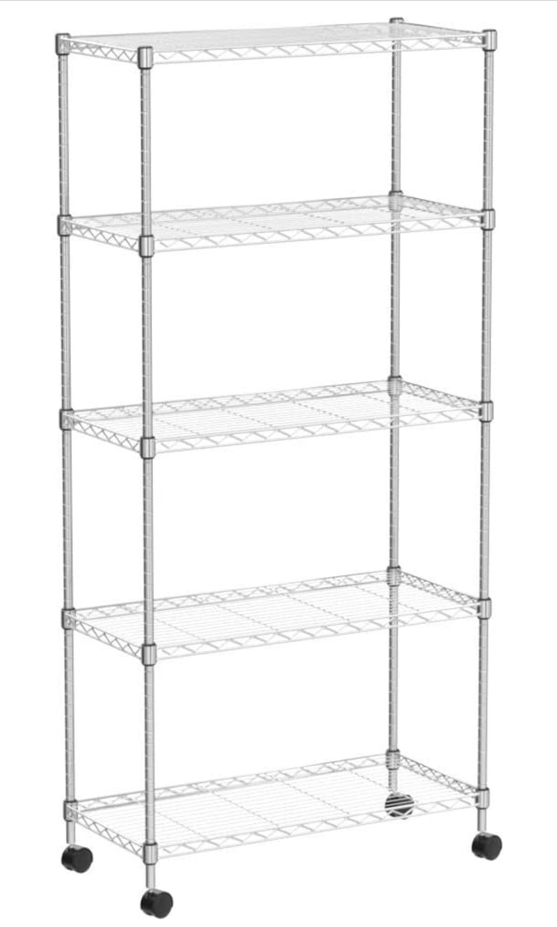 5-Tier Wire Shelving Unit Steel Large Metal (2 Count)