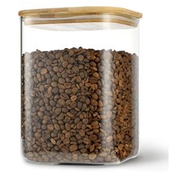 Glass Storage Jar with Bamboo Lid – Airtight, Modern Design