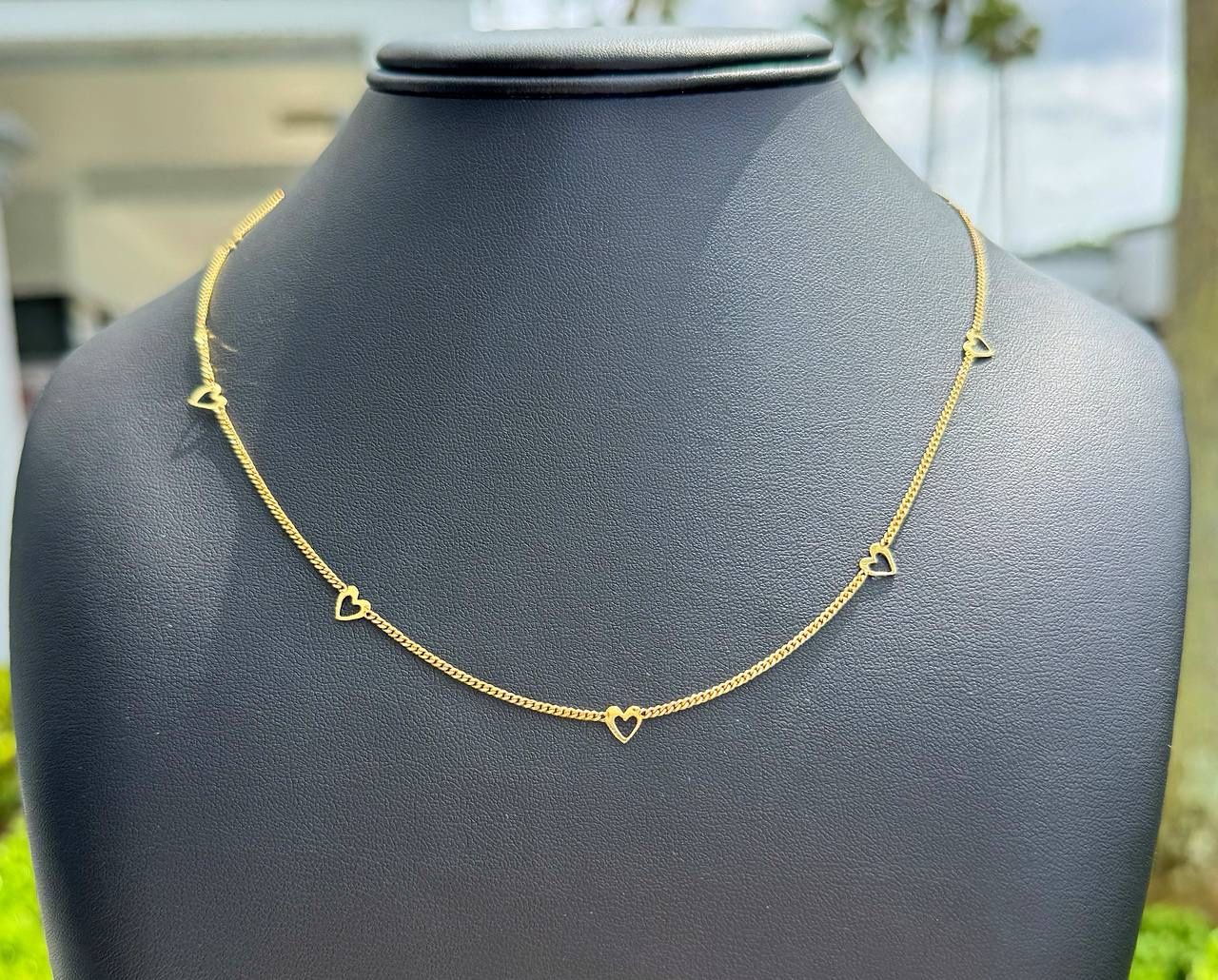 Jewelry 18k yellow gold heart necklace chain 18.00" 1.45mm width