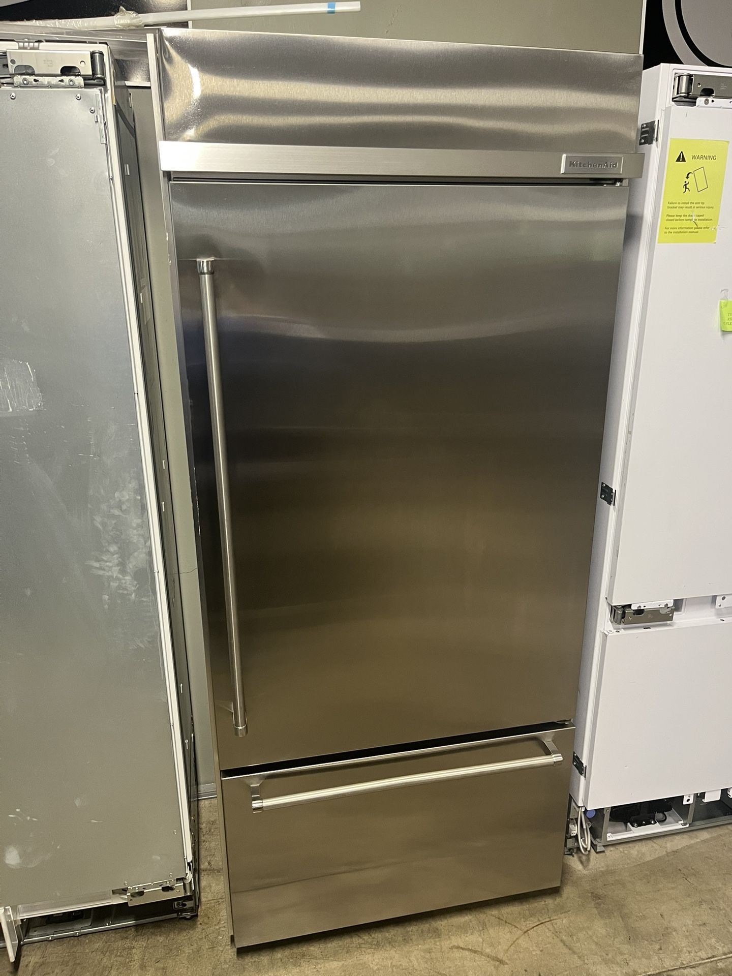 KITCHENAID AID BUILT IN BOTTOM FREEZER REFRIGERATOR 36 WIDE  