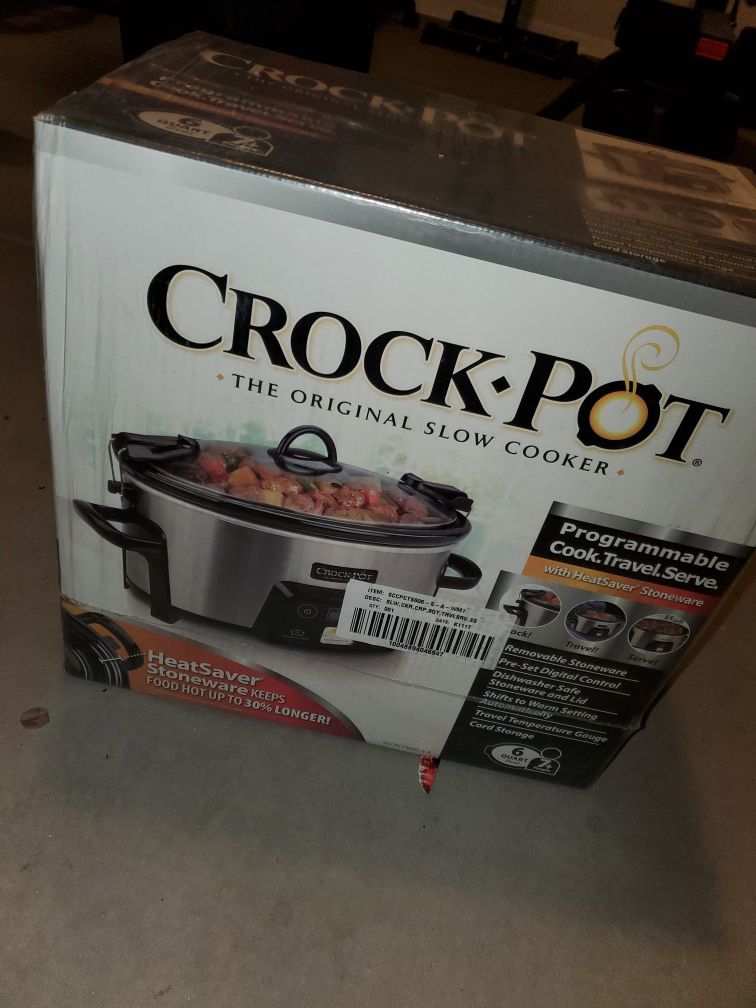 Crock-Pot 6.0-Quart Heat-Saver Cook & Carry Slow Cooker, Programmable, Stainless Steel