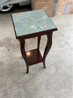Vtg dark wood square top table