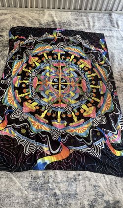 Mushroom skull Tapestry Colorful Mandala Floral Tapestry