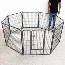 (NEW) $100 Heavy Duty 32” Tall x 32” Wide x 8-Panel Pet Playpen Dog Crate Kennel Exercise Cage Fence