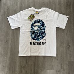 BAPE Blue Camo White T Shirt Size Small