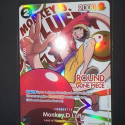 One Piece x Round 1 Luffy Promo Card