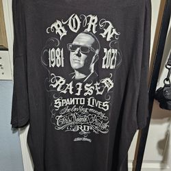 Born X Raised 4xl RIP SPANTO Tribute Shirt
