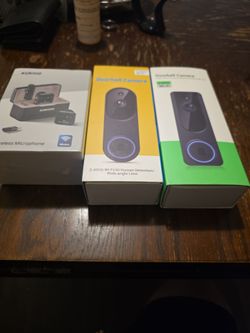 Wireless microphone/ 2 video door bell cameras
