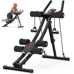 Merach Ab Machine Foldable Ab Equipment for Full Body Workout Home Exercise Ergonomic Arc Track for Better Abs