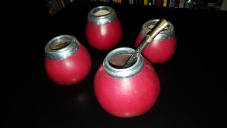 African gourd cup, Balibetov, yerba mate gourd, with Bombilla