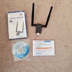 Wireless USB WiFi Adapter for PC: 1300Mbps WiFi USB, 802.11AC WiFi Adapter for Desktop PC, Dual Band WiFi Dongle Wireless Adapter for Windows11/10/8/7